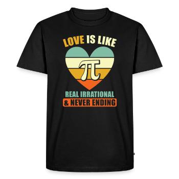 Pi Math Saying - Men's Premium Organic T-Shirt - black - Front - Nico (187cm)