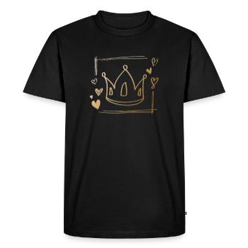 Couronne Lineart - T-shirt Premium bio Homme - noir - Devant - Nico (187cm)