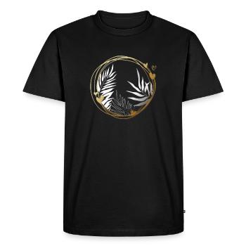 Fleurs Floral Lineart - T-shirt Premium bio Homme - noir - Devant - Nico (187cm)