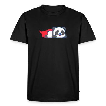 Panda Superhéros - T-shirt Premium bio Homme - noir - Devant - Nico (187cm)