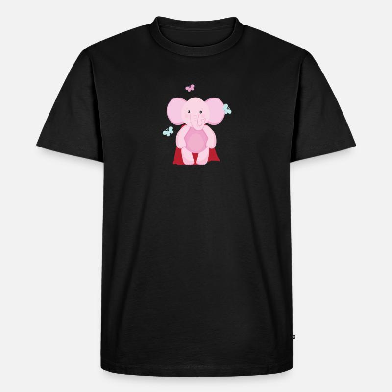 Elefant Superheld - Männer Premium Bio T-Shirt - Schwarz