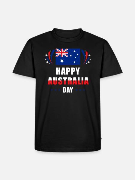 Australien Happy Australia Day - Ekologiczna koszulka męska Premium - czarny