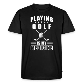 Golfe - T-shirt Premium bio Homme - noir - Devant - Nico (187cm)