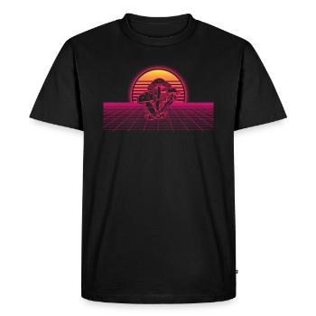 Champignon Vaporwave - T-shirt Premium bio Homme - noir - Devant - Nico (187cm)