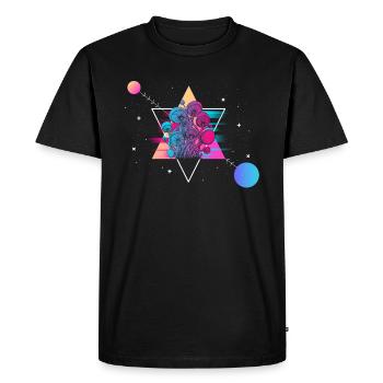 Champignon Vaporwave - T-shirt Premium bio Homme - noir - Devant - Nico (187cm)