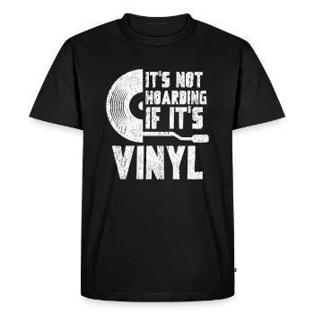 Collectionneur de disques vinyles - T-shirt Premium bio Homme - noir - Devant - Nico (187cm)
