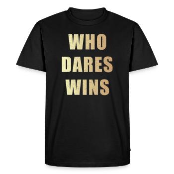 Qui ose gagnera - T-shirt Premium bio Homme - noir - Devant - Nico (187cm)