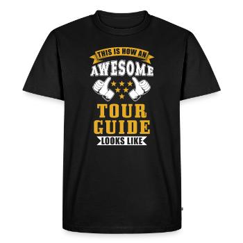 Tour Guide Tour Guide Gift - Men's Premium Organic T-Shirt - black - Front - Nico (187cm)