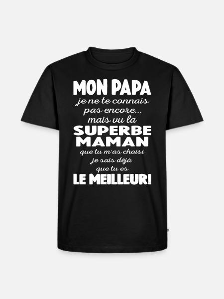 Annonce grossesse Cadeau Futur Papa Future Maman - T-shirt Premium bio Homme - noir