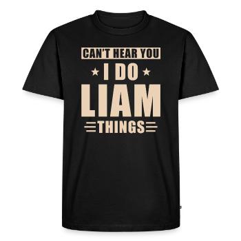 Liam choses - T-shirt Premium bio Homme - noir - Devant - Nico (187cm)