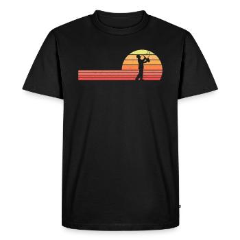 Jazz Retro - Men's Premium Organic T-Shirt - black - Front - Nico (187cm)