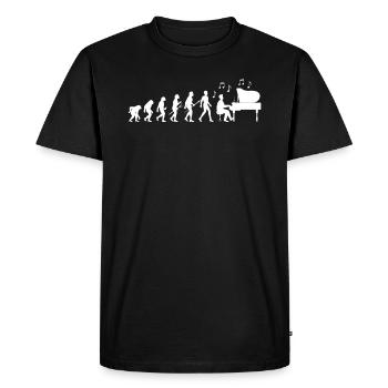 Évolution du pianiste - T-shirt Premium bio Homme - noir - Devant - Nico (187cm)