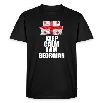 Keep Calm At Georgian - Men's Premium Organic T-Shirt - black - Front - Nico (187cm)