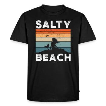 Salty Beach - Men's Premium Organic T-Shirt - black - Front - Nico (187cm)