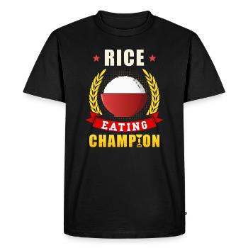 Champion du riz - T-shirt Premium bio Homme - noir - Devant - Nico (187cm)