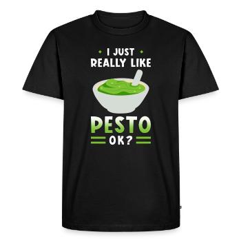 Pesto - Men's Premium Organic T-Shirt - black - Front - Nico (187cm)