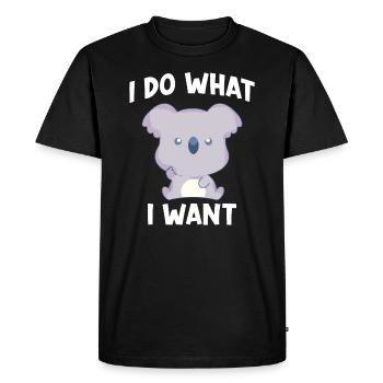 Koala Dire que je fais ce que je veux - T-shirt Premium bio Homme - noir - Devant - Nico (187cm)