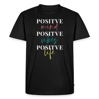 Dicton de la pensée positive - T-shirt Premium bio Homme - noir - Devant - Nico (187cm)