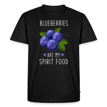 Blueberries Spirit Food - Men's Premium Organic T-Shirt - black - Front - Nico (187cm)