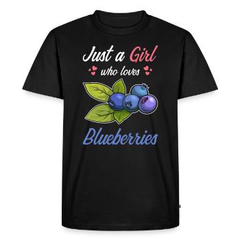 Just a girl who loves Blueberries - Men's Premium Organic T-Shirt - black - Front - Nico (187cm)