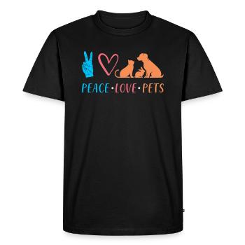 Animaux Animaux De compagnie Amour - T-shirt Premium bio Homme - noir - Devant - Nico (187cm)
