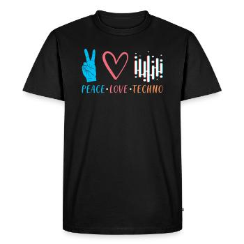 Techno - T-shirt Premium bio Homme - noir - Devant - Nico (187cm)
