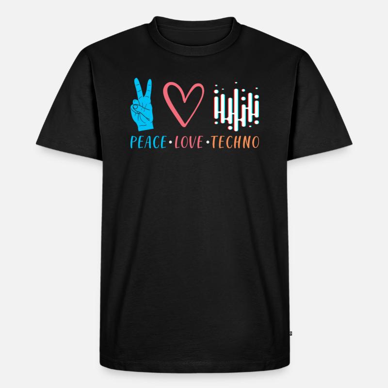 Techno - Männer Premium Bio T-Shirt - Schwarz