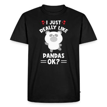 I just really like Pandas ok - Men's Premium Organic T-Shirt - black - Front - Nico (187cm)