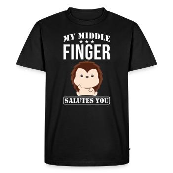 Mon majeur te salue hérisson en disant - T-shirt Premium bio Homme - noir - Devant - Nico (187cm)
