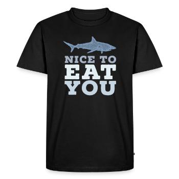 Hai Wortspiel Agréable de vous manger - T-shirt Premium bio Homme - noir - Devant - Nico (187cm)