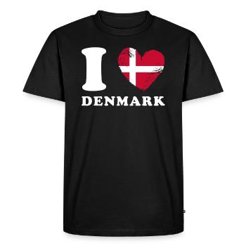 Dänemark I love Denmark - Men's Premium Organic T-Shirt - black - Front - Nico (187cm)