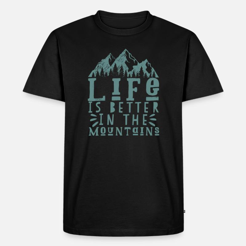 Berg Spruch - Männer Premium Bio T-Shirt - Schwarz