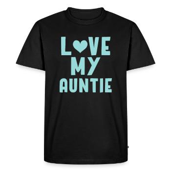 Auntie - Men's Premium Organic T-Shirt - black - Front - Nico (187cm)
