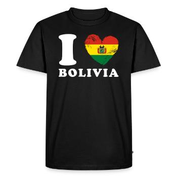 J’adore la Bolivie - T-shirt Premium bio Homme - noir - Devant - Nico (187cm)