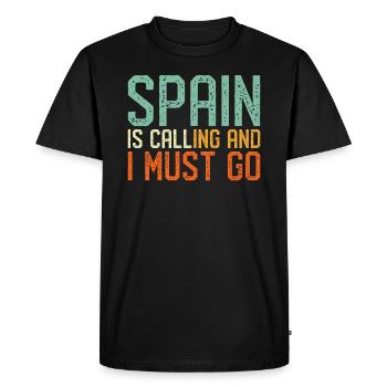Spain is Calling I must go - Men's Premium Organic T-Shirt - black - Front - Nico (187cm)