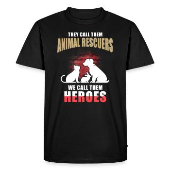 Sauveteurs d’animaux - T-shirt Premium bio Homme - noir - Devant - Nico (187cm)