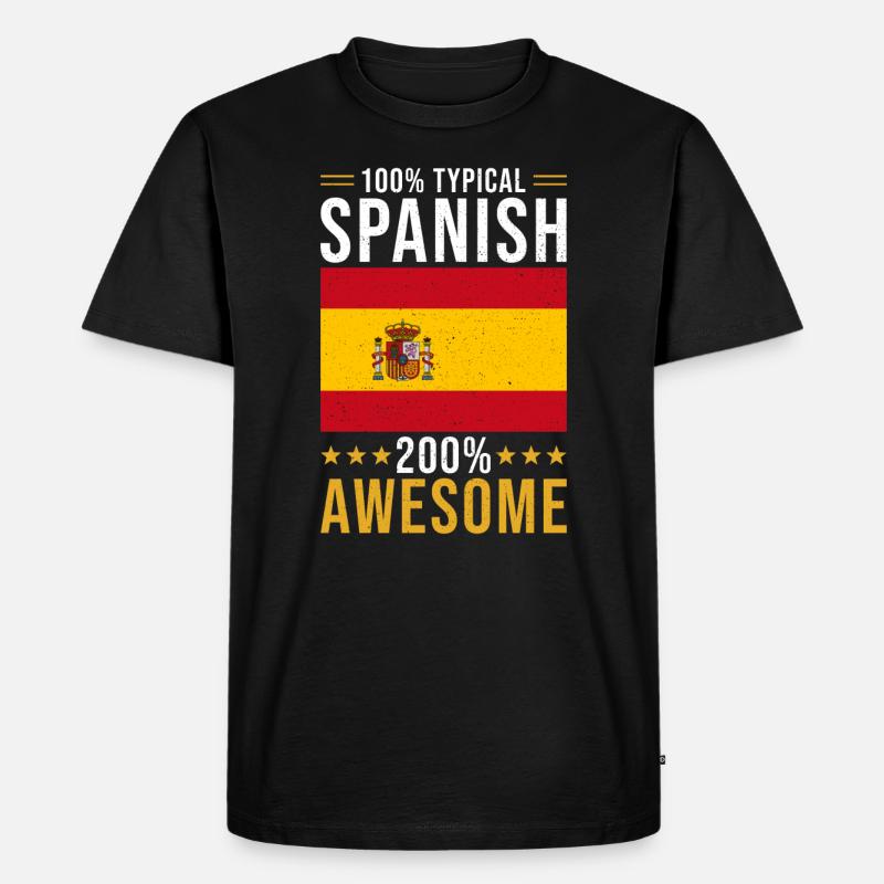 Spanier Geschenk 100% Spanisch - Männer Premium Bio T-Shirt - Schwarz