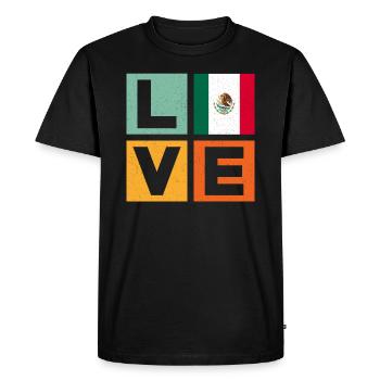 Mexico Love - Men's Premium Organic T-Shirt - black - Front - Nico (187cm)