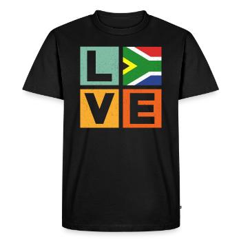 South Africa Love - Men's Premium Organic T-Shirt - black - Front - Nico (187cm)