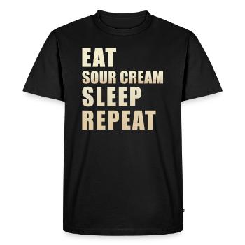 Crème aigre - T-shirt Premium bio Homme - noir - Devant - Nico (187cm)