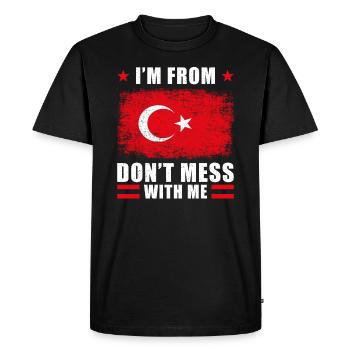Turquie Dicton - T-shirt Premium bio Homme - noir - Devant - Nico (187cm)