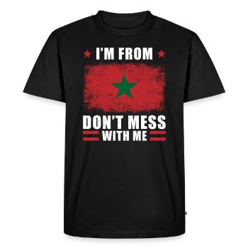 Dicton Maroc - T-shirt Premium bio Homme - noir - Devant - Nico (187cm)