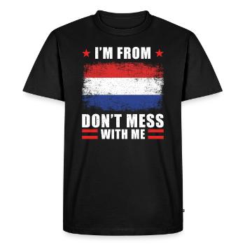 Néerlandais néerlandais disant drôle - T-shirt Premium bio Homme - noir - Devant - Nico (187cm)