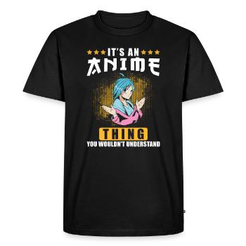Anime - T-shirt Premium bio Homme - noir - Devant - Nico (187cm)