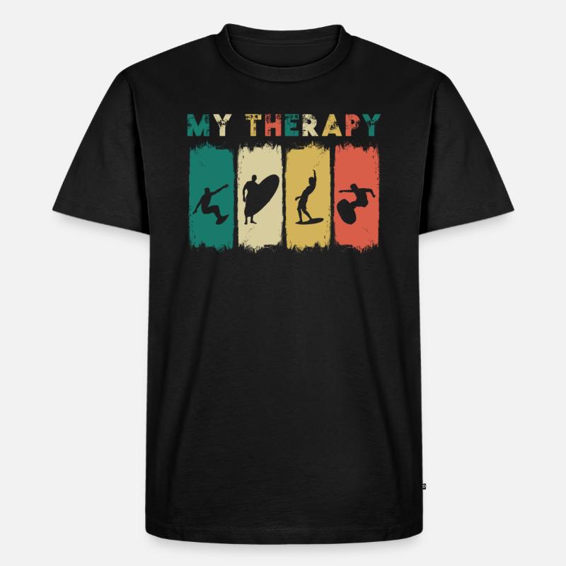 Surfing - Männer Premium Bio T-Shirt - Schwarz