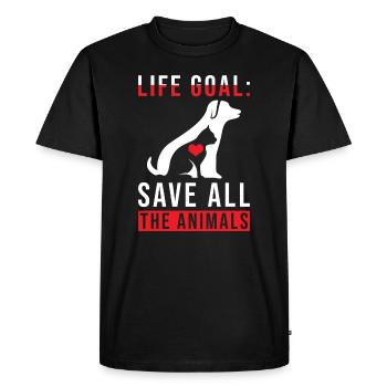 Cadeau de sauveteur d’animaux - T-shirt Premium bio Homme - noir - Devant - Nico (187cm)