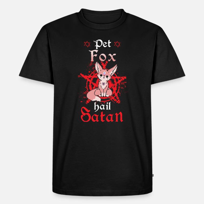 Pet Fox Hail Satan - Men's Premium Organic T-Shirt - black