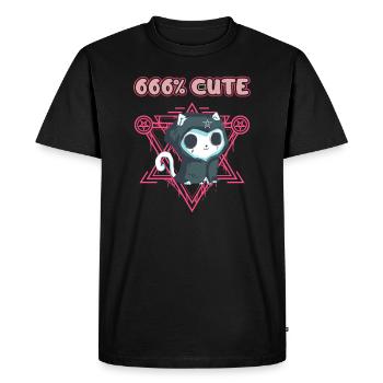 666% Mignon kawaii Satanic Goth - T-shirt Premium bio Homme - noir - Devant - Nico (187cm)