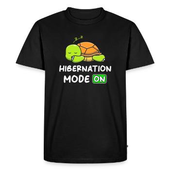 Mode hibernation An avec Turtle - T-shirt Premium bio Homme - noir - Devant - Nico (187cm)