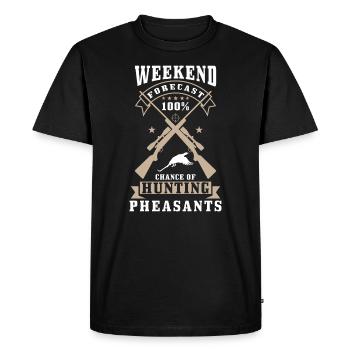 Dicton chasseur de faisans - T-shirt Premium bio Homme - noir - Devant - Nico (187cm)